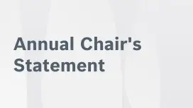 The annual Chair's Statement 