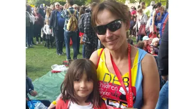 Debbie with her daughter after the race