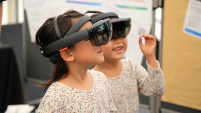 Girl experiencing VR